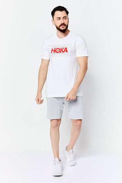 hoka Men Sportswear Fit Short Sleeve Outdoor T-shirt, White