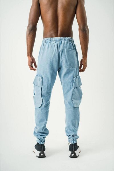 DENİKK TREND SPECIAL DESIGN ΤΑΝΙΜΟ ΠΑΝΤΕΛΟΝΙ JOGGER ΤΑΝΙΜΟ ΜΕ ΤΣΕΠΕΣ ΚΑΡΓΟ- 🔥 Παντελόνι Jogger Cargo Pocket