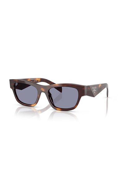Prada Pr B09S 15W03N 54 Unisex Oval Crushed Brown Bone Sunglasses