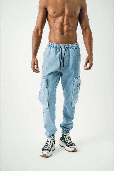 DENİKK TREND SPECIAL DESIGN ΤΑΝΙΜΟ ΠΑΝΤΕΛΟΝΙ JOGGER ΤΑΝΙΜΟ ΜΕ ΤΣΕΠΕΣ ΚΑΡΓΟ- 🔥 Παντελόνι Jogger Cargo Pocket