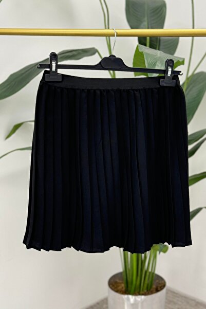 Zeynep Butik Puane Pliseli Krep İçlik Kadın Pileli Üst Giyimi Uzatan Belden Lastikli İçlik Gömlek Etek 40002 1666