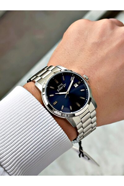Slazenger With Calendar Silver-Navy Color Steel Band Steel Case 10 Atm Waterproofness Men's Wristwatch 2495.02
