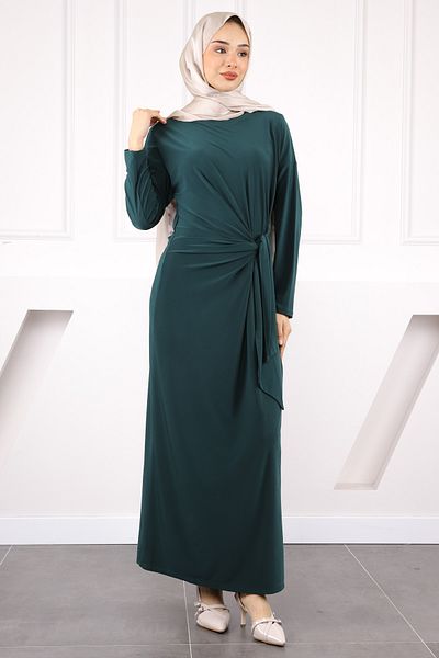 İmajButik Σμαραγδένιο Πράσινο Φόρεμα με Δαντέλα