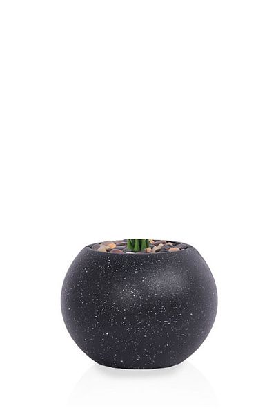 Generic Artificial Heart Leaf Seedling (Alocasia 24 Branches) in a Round Plastic Pot