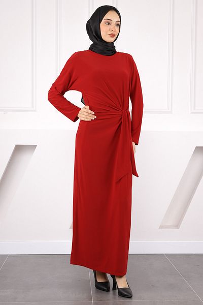 İmajButik Red Side Tie Dress
