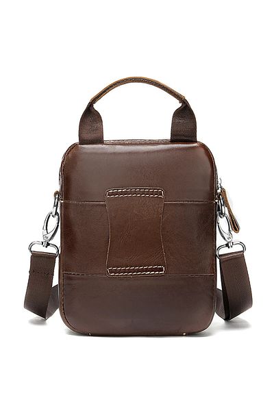 delis Men's Shoulder Bag, Oberon Gt2748, Genuine Leather, Brown