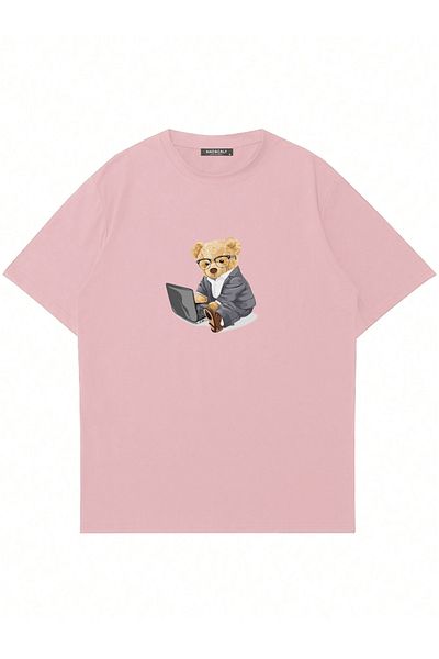 Mad&Calf Μπλουζάκι Unisex Busy Teddy με στάμπα με λαιμόκοψη