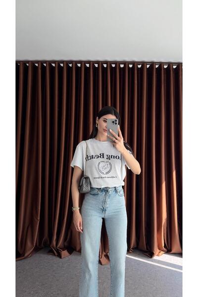 HAZELANNA تيشيرت لونج بيتش رمادي