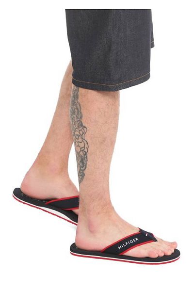 Tommy Hilfiger Men's Comfortable Sole Flip Flops Beach Black Slippers Xm0Xm02885 -Dw5