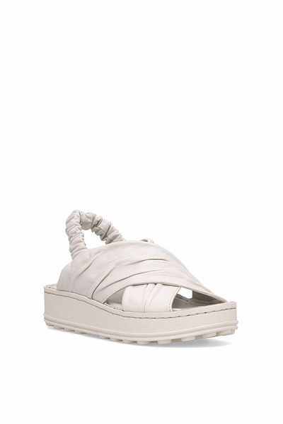 Mammamia D25Ys-2585 Women Genuine Leather Flat Sandals Bone