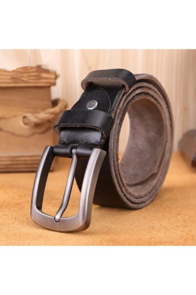 delis Men's Belt C-146, Genuine Leather, Black