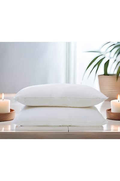 Gentelle Hotel-Quality 50x90 Pillow with 1200g Cotton Outer Cover and Microfiber Filling