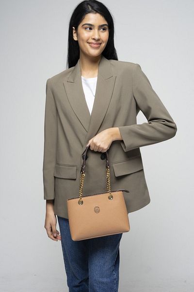 Valentino Orlandi Μονόγραμμα Camel/καφέ Γυναικεία Τσάντα ώμου Vlt054