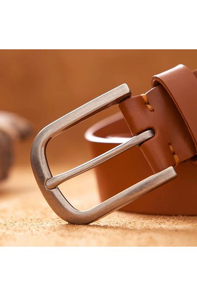 delis Men's Belt C-143, Genuine Leather, Brown