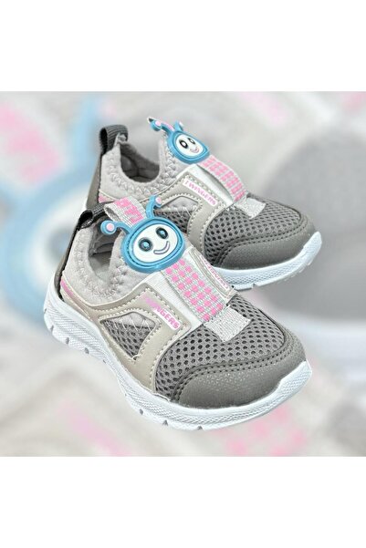 İpek kız bebek gri fileli yazlık ortapedik taban spor ayakkabı sneaker