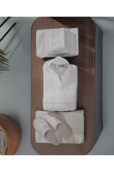 Gentelle 7 Piece Bathrobe Set - Luxury 100% Cotton Hotel-quality Bathrobe Set | Bathrobe Set | Dowry Se