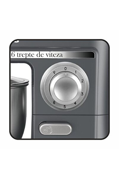 Hausberg Mixer Cu Bol Hb-7620gr, Putere 1000w, 5 Litri, 6 Viteze, Gri