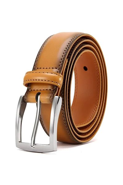 delis Men's Belt C-171, Genuine Leather, Light Brown