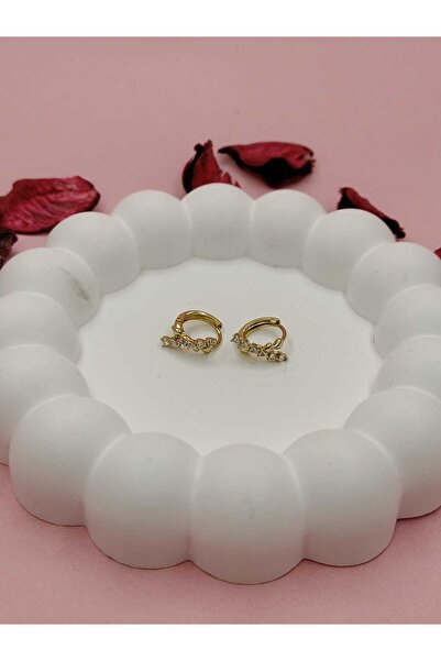innohomee Altın Kaplama Zirkon Taşlı Minimal Halka Küpe – Şık ve Zarif Tasarım