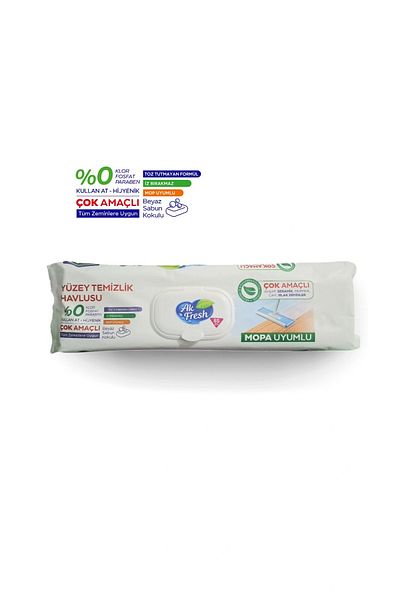DNG STORE Ak Fresh White Soap Scented Mopa Compatible Surface Cleaning Towel 85 Sheets
