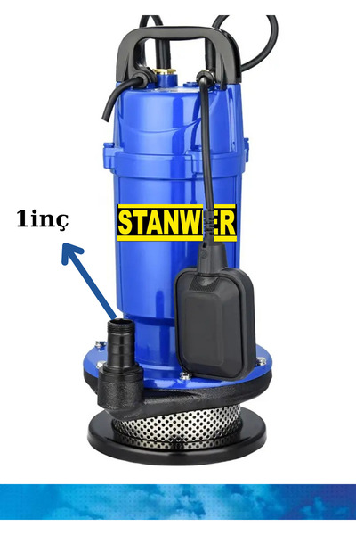 STANWER BAKIR SARGI 2000W Drenaj Dalgıç Pompa Temiz Su Kirli Su 18 Mt Dik Atar Yatay 180 Mt Atar