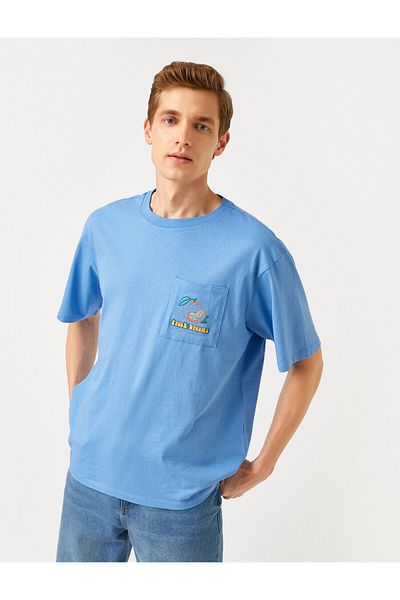 Koton Tricou brodat cu buzunar cu ajustare standard