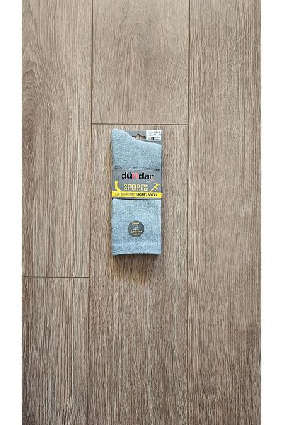 Dündar 4 Seasons 2 Pairs Men's (Grey) Cotton Terry Sports Socks Towel Sole Tennis Socks