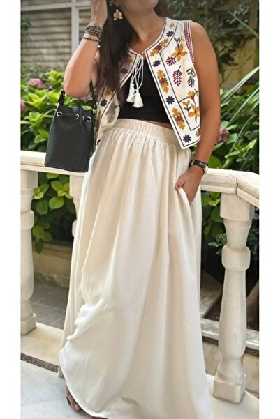 ESQ Embroidery Detailed Tie-Up Vest