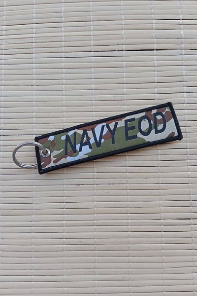 İZMİR ASKERİ MALZEME Sas Navy Eod Written Nakis Embroidered Cloth Keychain