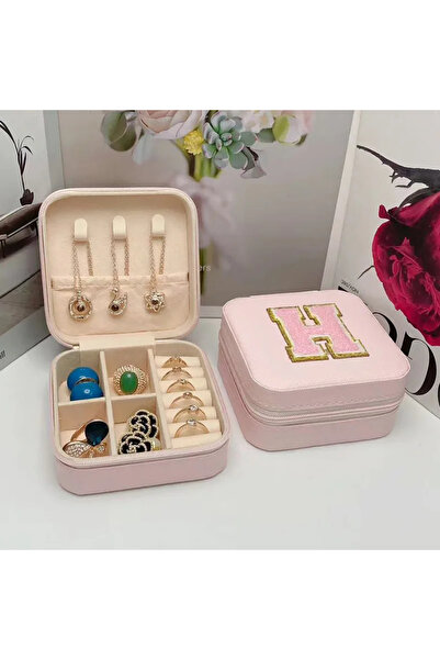 Choice صندوق تخزين مجوهرات صغير على شكل حرف H، أفكار هدايا وصيفة العروس، علبة مجوهرات للسفر، الحرف الأول من الاسم والولادة.