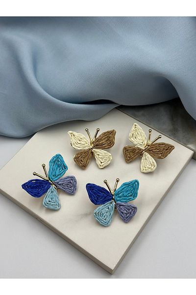 Lumiera Coffee Shades Butterfly Figured Design Summer Concept Earrings