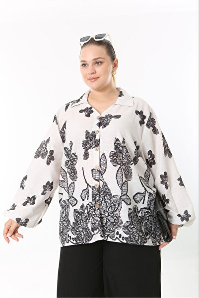 Butik Nilyam Set de lenjerie pentru femei, cu mâneci cu balon, pantaloni de cămașă, mărime mare, 24748