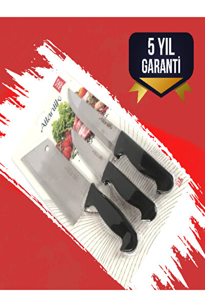 ATLANTİK Satırlı Bıçak Seti 3'lü - 5 Yıl Üretici Garantili