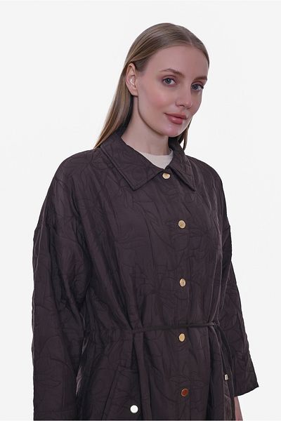 Invee 7041 Wide Fit Waist Tie Quilted Cap - Brown