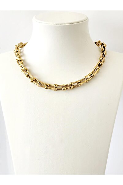 hena Steel Gold Tiffany Necklace 45 cm