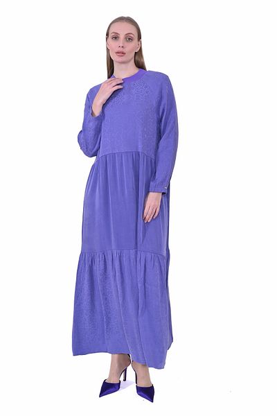 Invee Invee 7033 Patterned Modal Dress - Purple