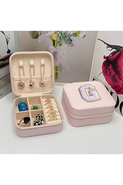 Choice صندوق تخزين مجوهرات صغير من G، أفكار هدايا وصيفة العروس، علبة مجوهرات للسفر، الحرف الأول من اسم الميلاد.