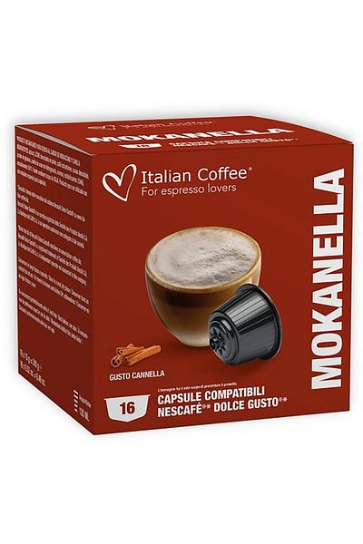 Italian Coffee Mokanella, 16 capsule compatibile Nescafe Dolce Gusto,
