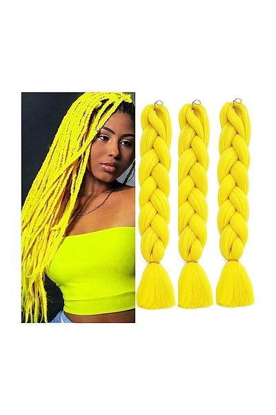 zola Extensie de păr sintetic pentru împletituri, Zola®, galben, 60 cm