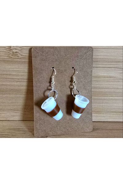 CharmFancy Miniature Coffee Cup Mug Design Earrings - Cute and Fun Accessory