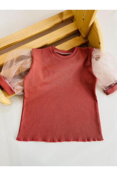 eymwes Kız Bebek ÇocukTül Detaylı Yazlık Bluz Tişört