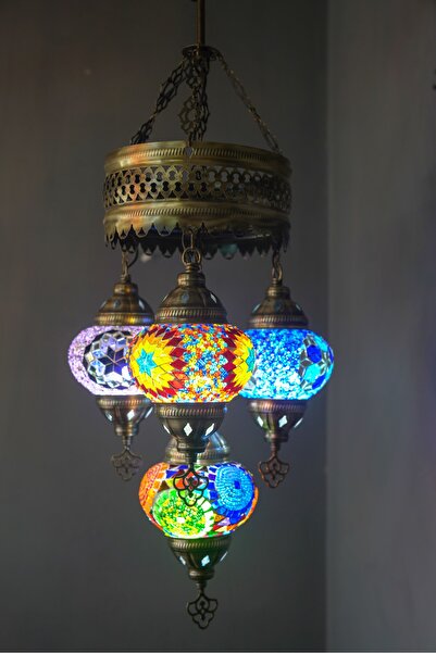 CYL Mozaik 4 lü avize el yapımı salon bahçe mutfak balkon