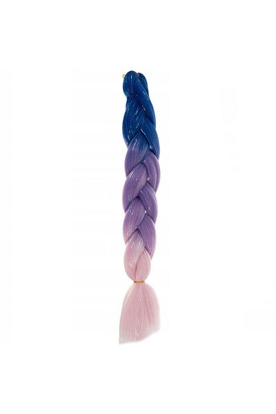 zola ® extensii de par sintetic, ombre violet-roz si sclipici, 60 cm