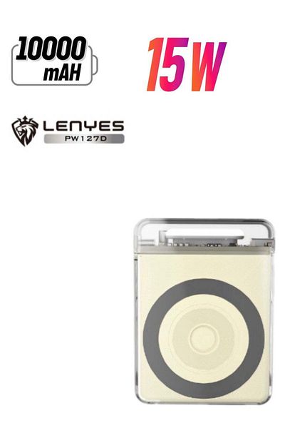 Lenyes PW127D Power Bank 10000mAH-15W Magnetic Wireless Charge, PD20W Fast Charge