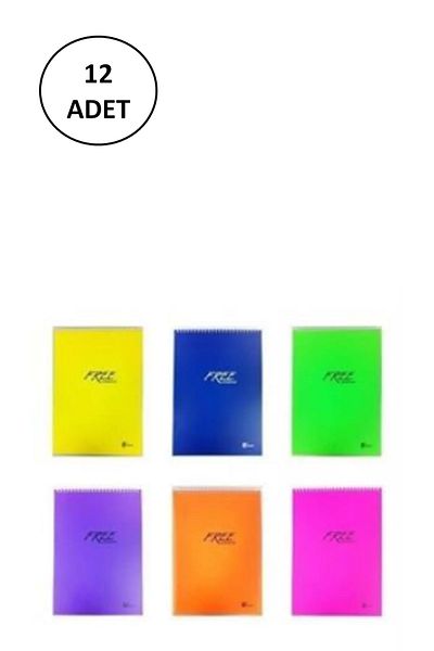 Gıpta Memo Pad Pro Block Spiral Cardboard Cover A7 40 Sheets Striped 12 Pieces