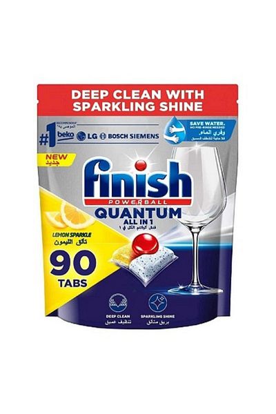 Finish Quantum All in One Lemon, 90 Pieces