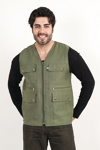HeviStor Summer Vest Multi-Pocket Stylish Design Side Pocket Zippered