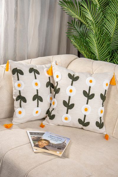 Bade Design 2-Piece Punch Embroidered Throw Pillow Cover Pillow Cover Highly Preferred