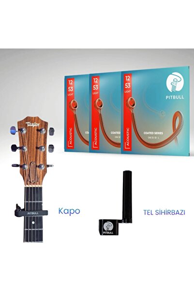 Pitbull Strings Coated Series Acoustic Guitar String Cag 12-53 L 3P Csw