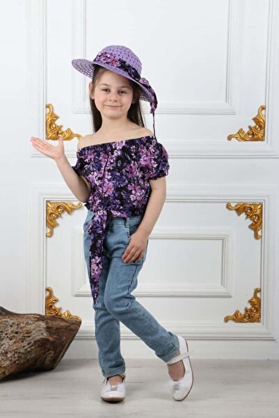 s.t. sebat tekstil Devojčice: farmerke, šešir, set bluza